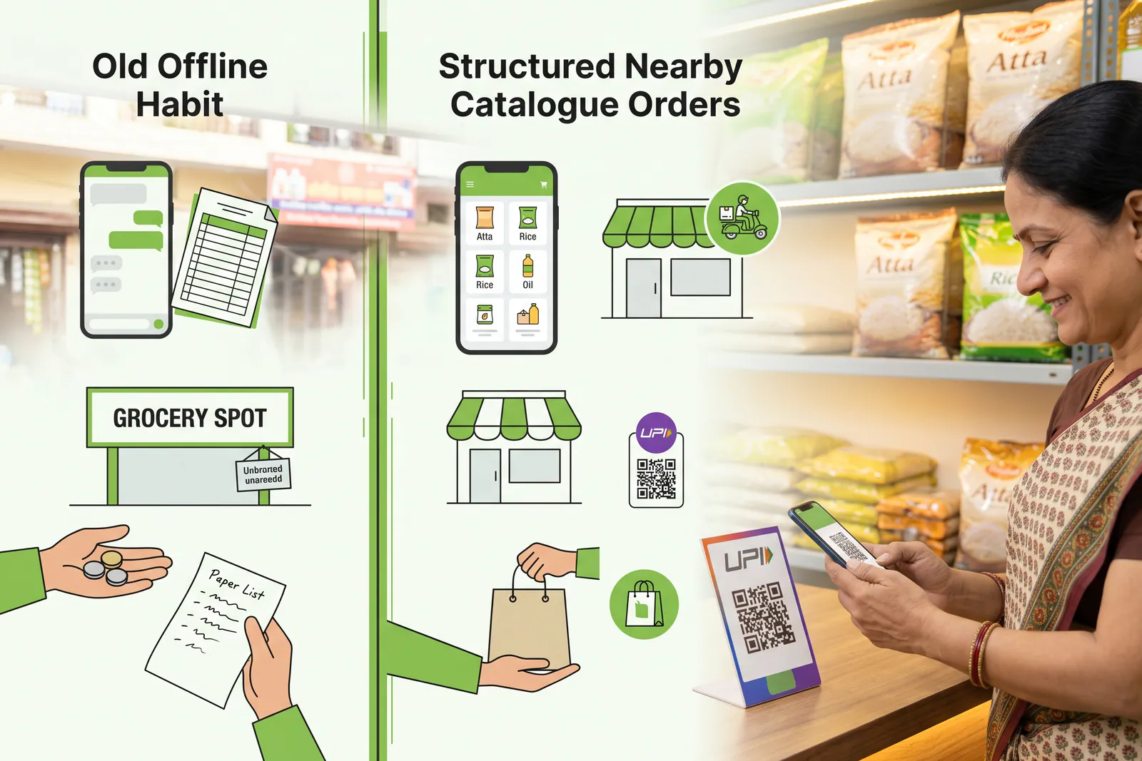 Comparison of nearby shop ordering and platform fulfilment