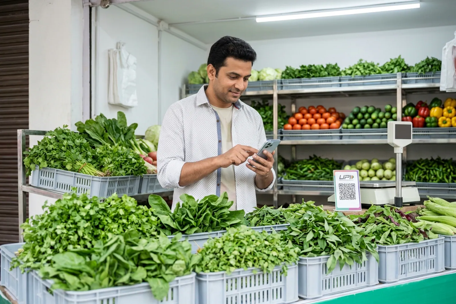 Checking freshness in leafy vegetables before listing them on the digital catalogue
