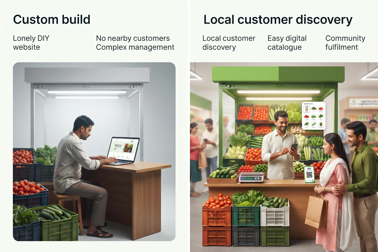 Comparison of nearby shop ordering and platform fulfilment