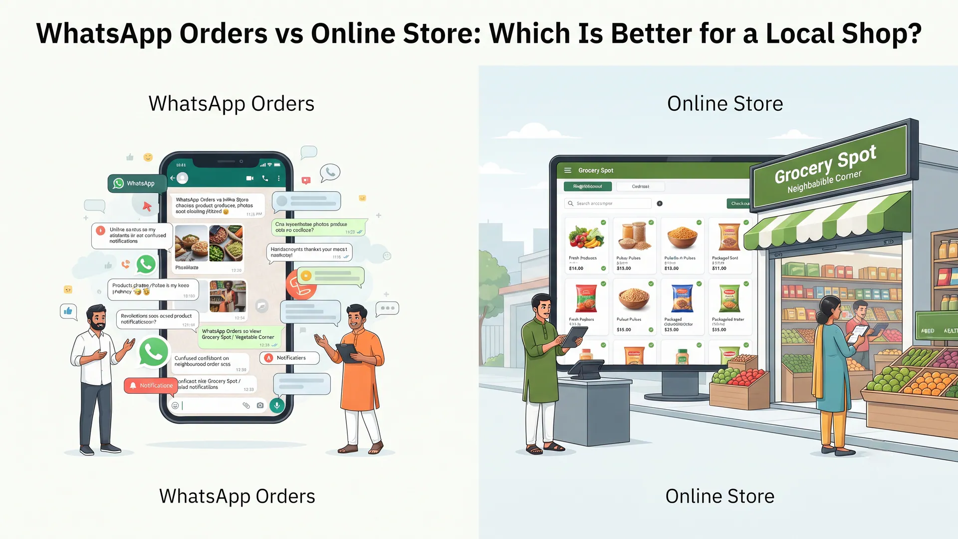 Are WhatsApp orders or an online store better for a local shop?