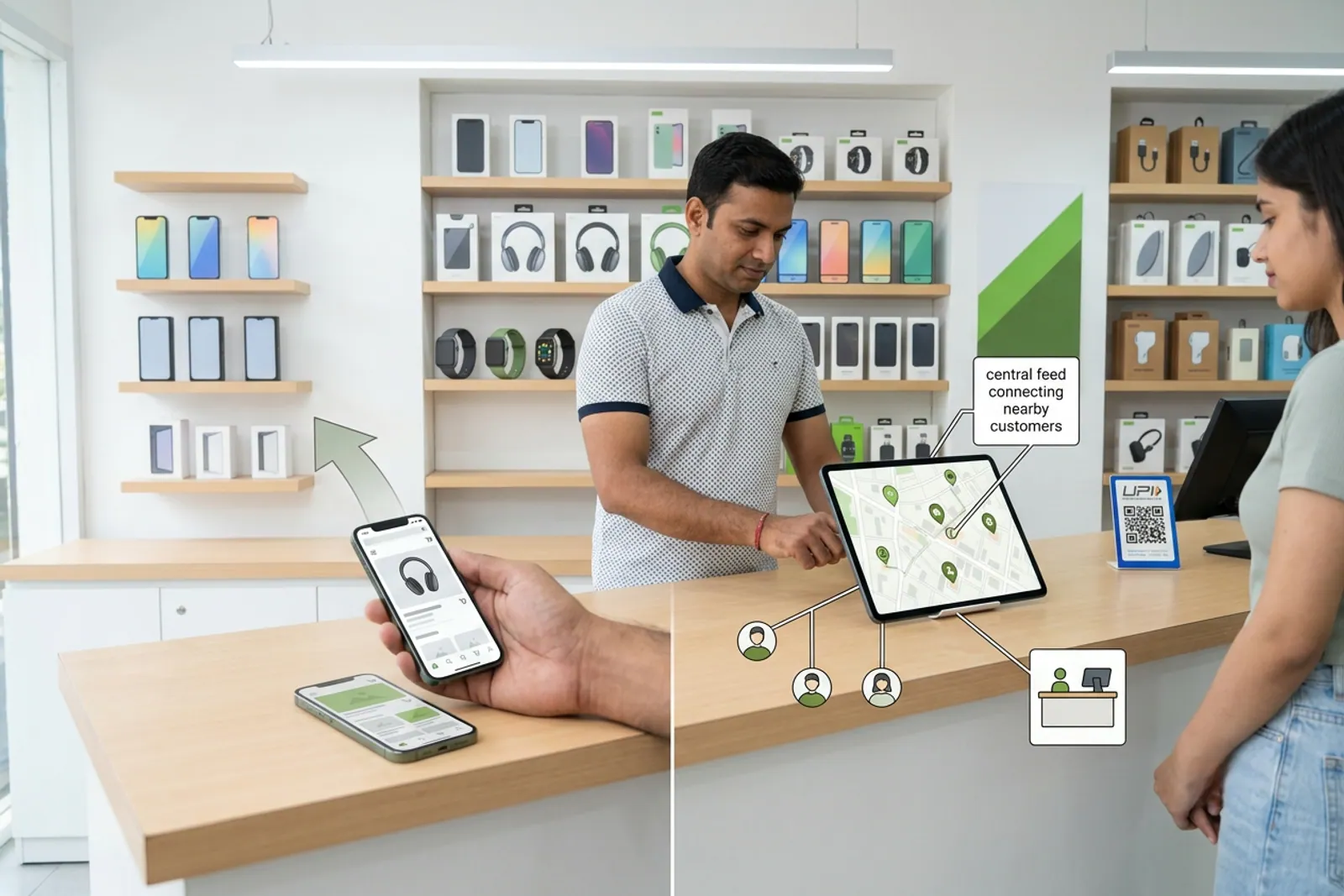Comparison workflow of store builder versus hyperlocal marketplace for retail shops