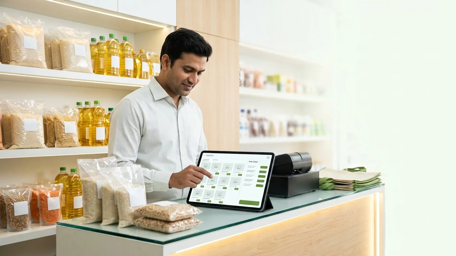 What happens after a customer places an order with a local shop?