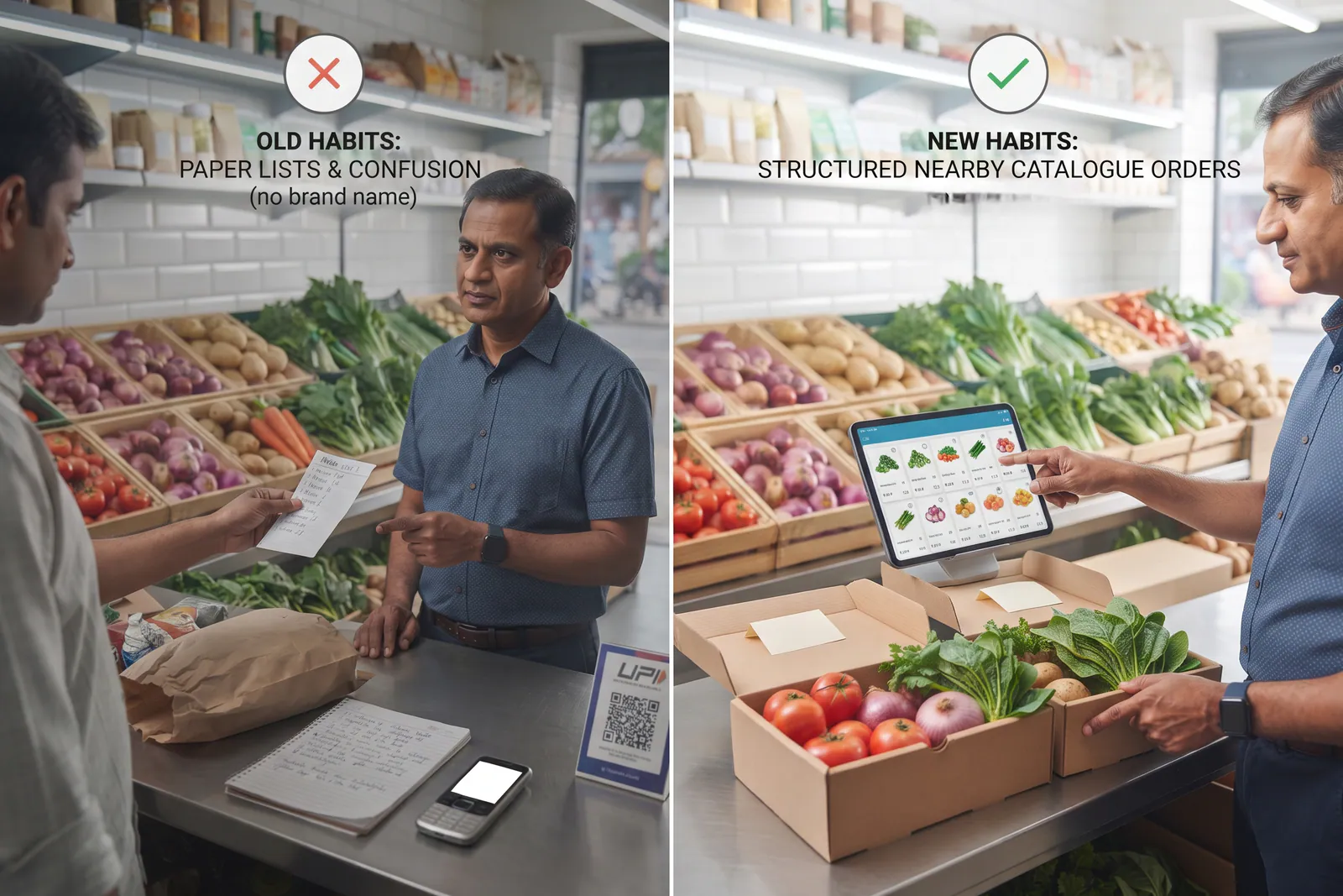 Comparison of nearby shop ordering and platform fulfilment