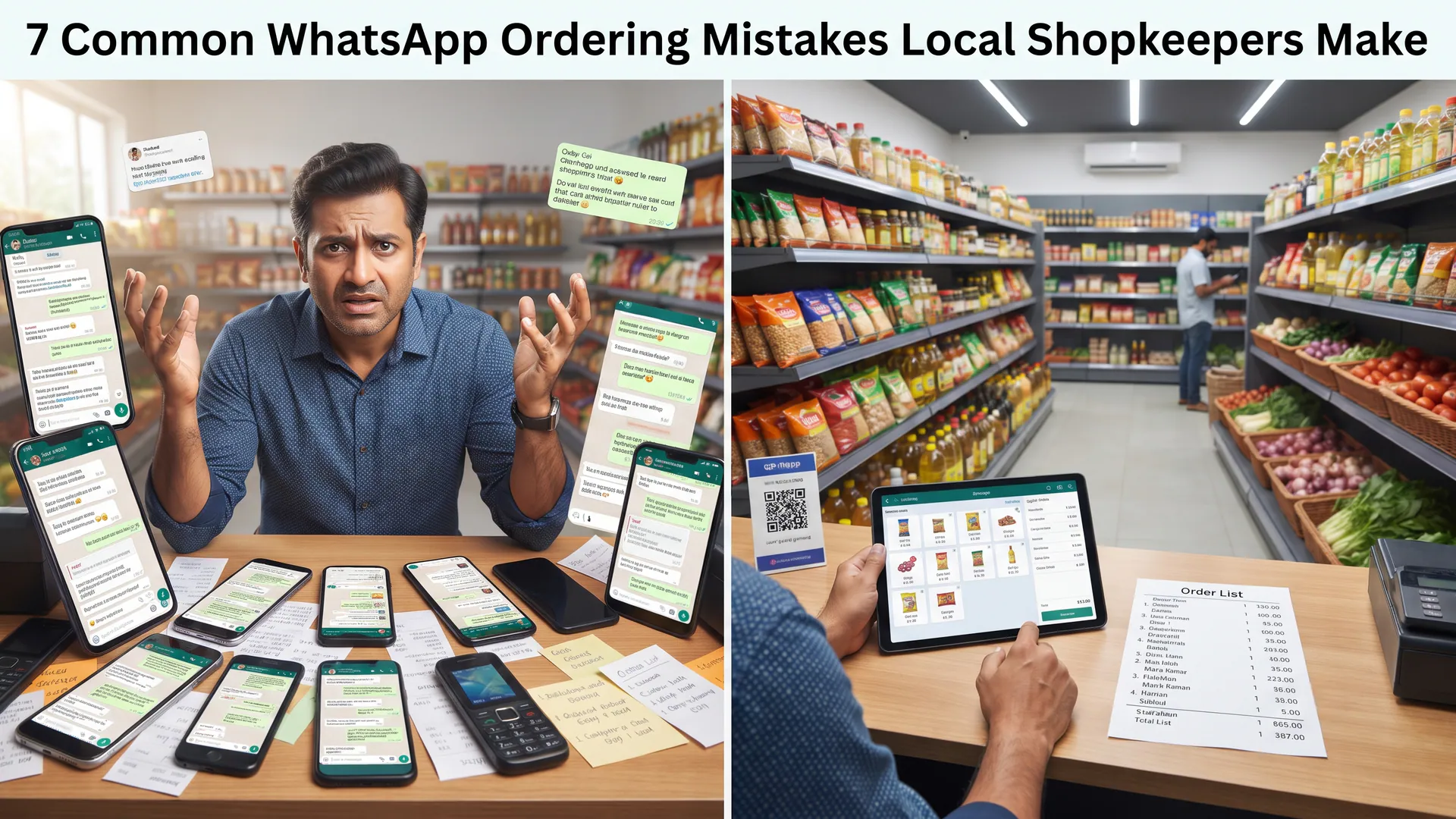 What WhatsApp ordering mistakes do local shopkeepers make?