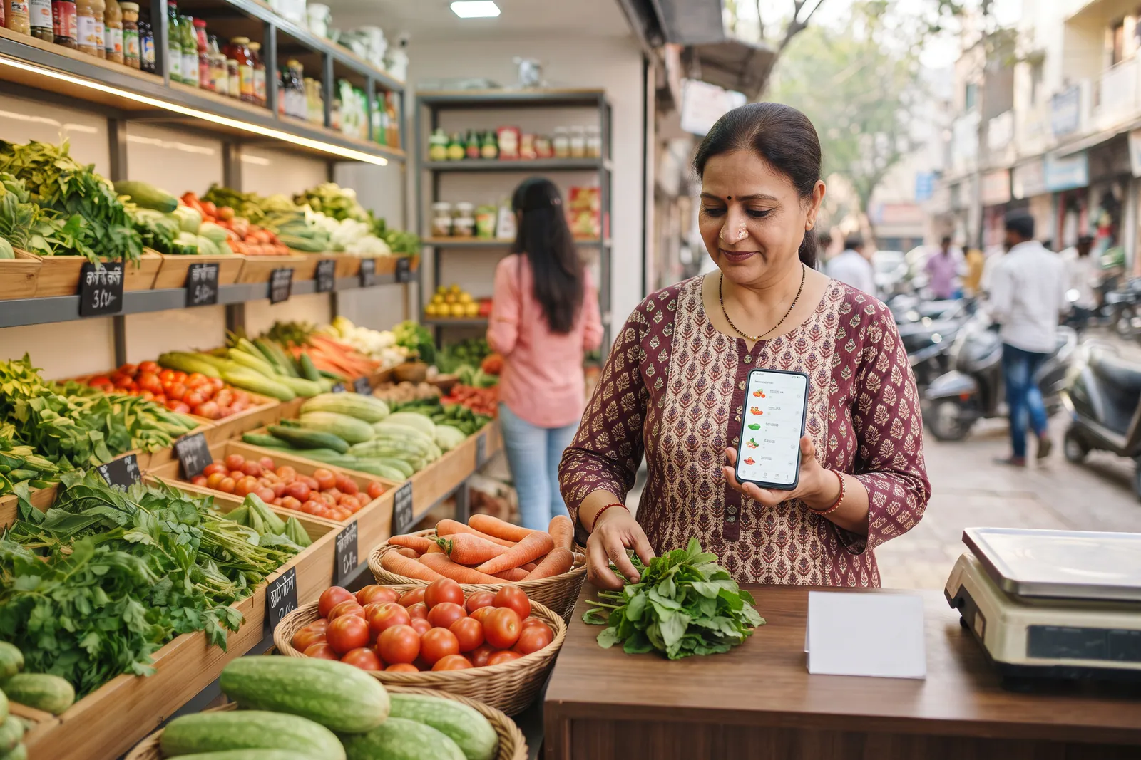 Setting up a fresh produce catalogue on a smartphone for neighbourhood customers