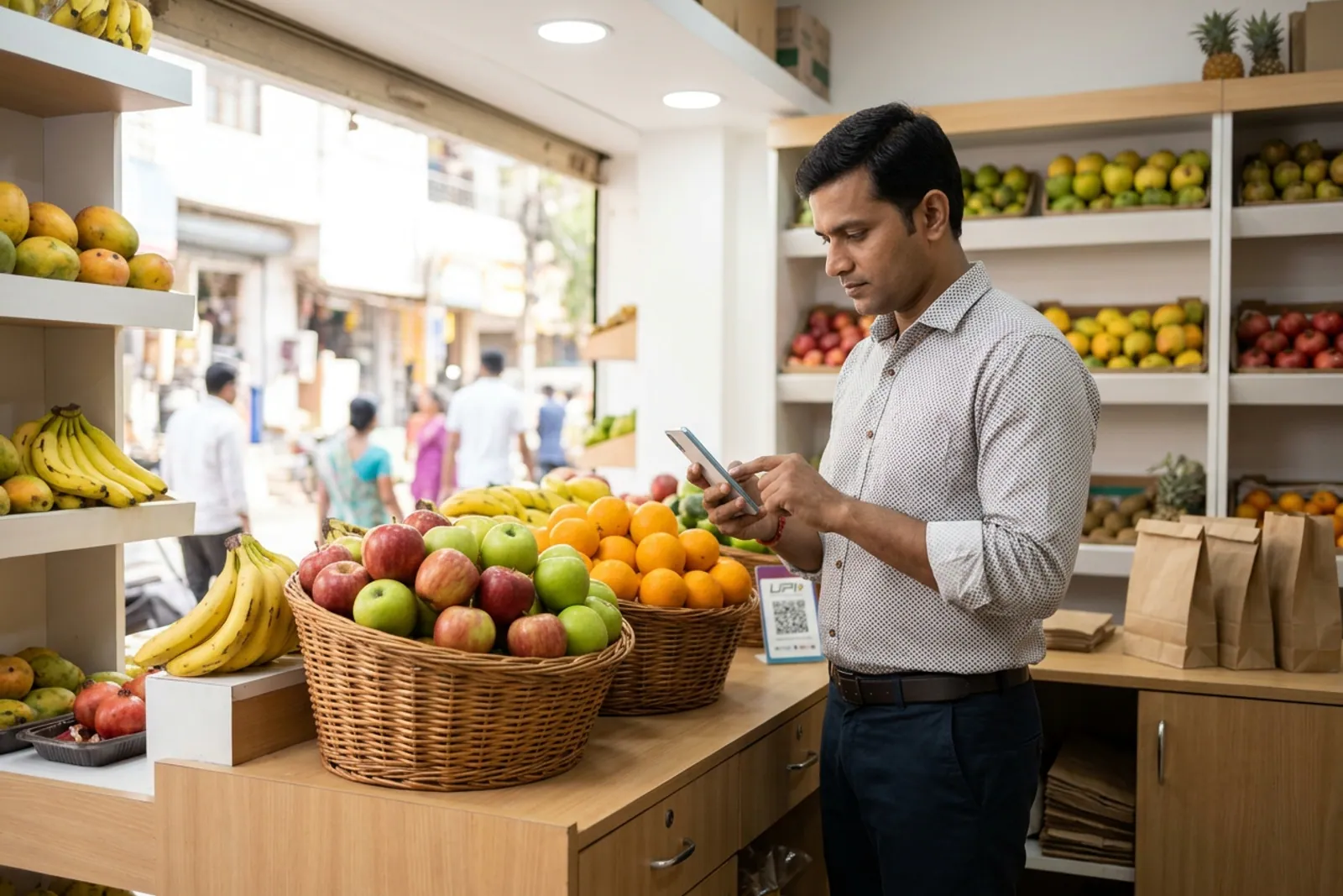 Fruit shop inventory management with digital catalogue updates